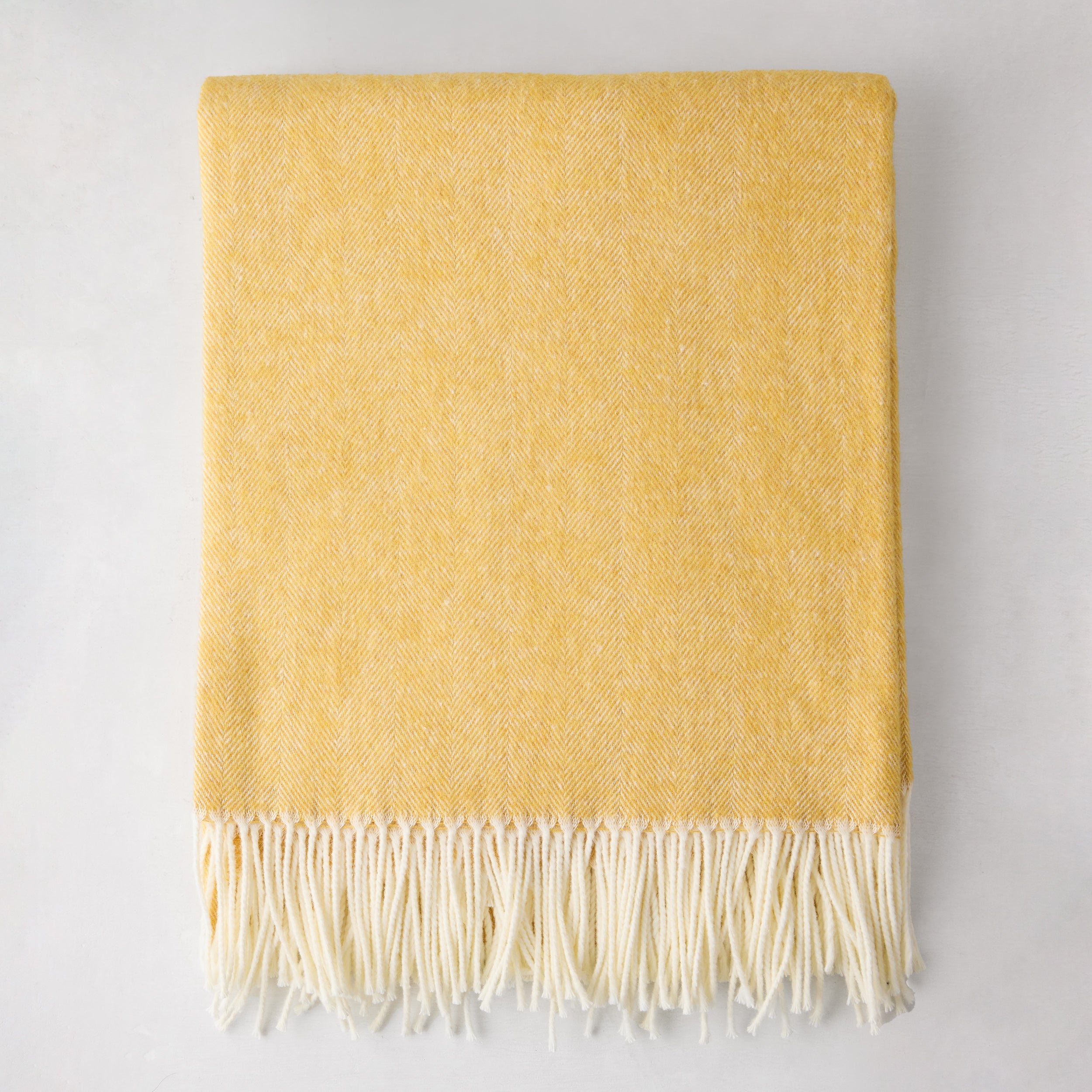 Cider Yellow Italian Herringbone Throw Blanket