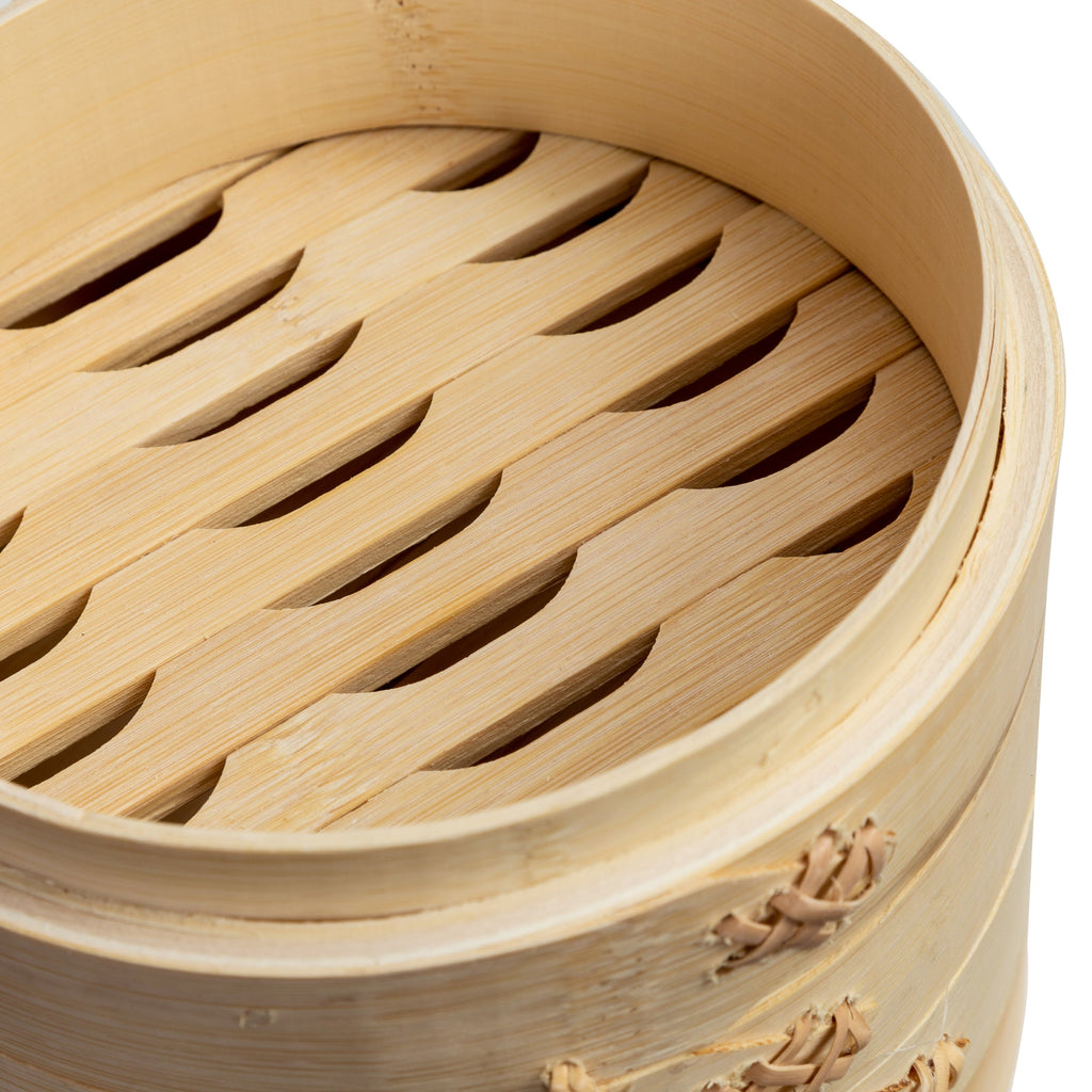 2-Tier Bamboo Steamer Baskets in Natural