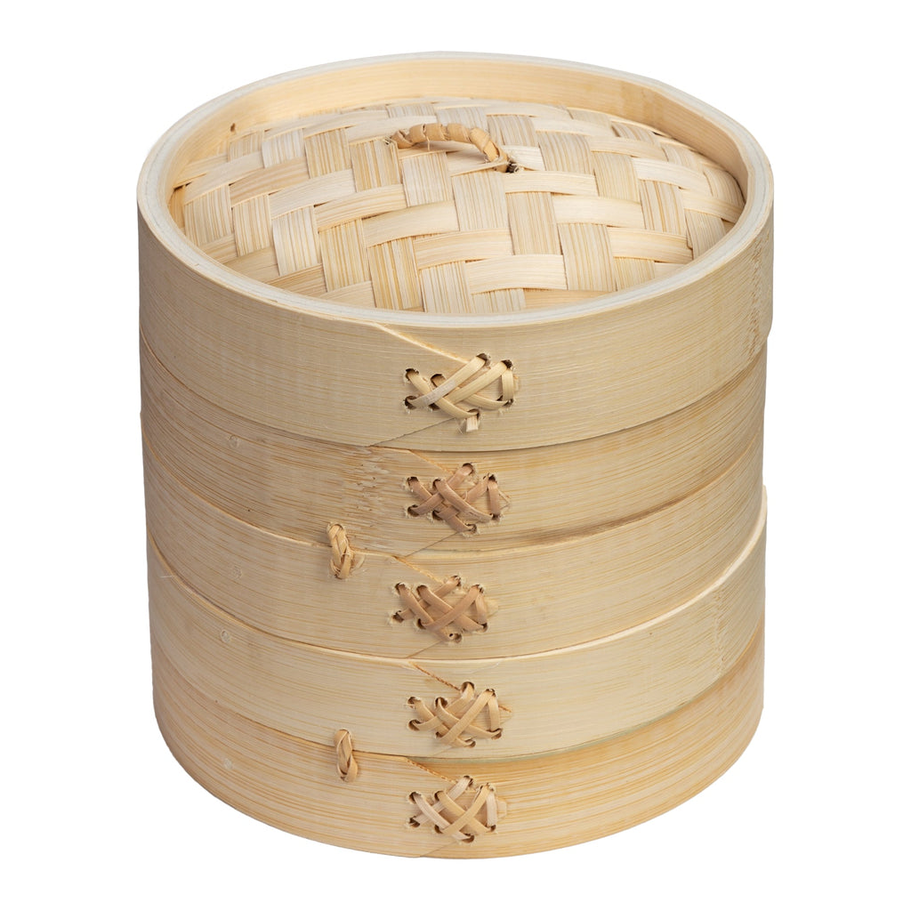 2-Tier Bamboo Steamer Baskets in Natural