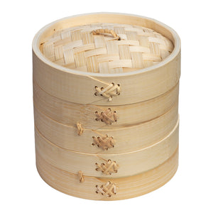 2-Tier Bamboo Steamer Baskets in Natural