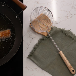 Deluxe Stainless Steel Spider Strainer in Natural