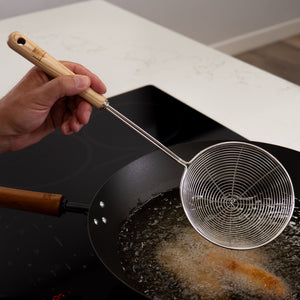 Deluxe Stainless Steel Spider Strainer in Natural