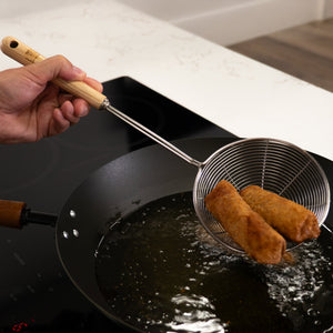 Deluxe Stainless Steel Spider Strainer in Natural