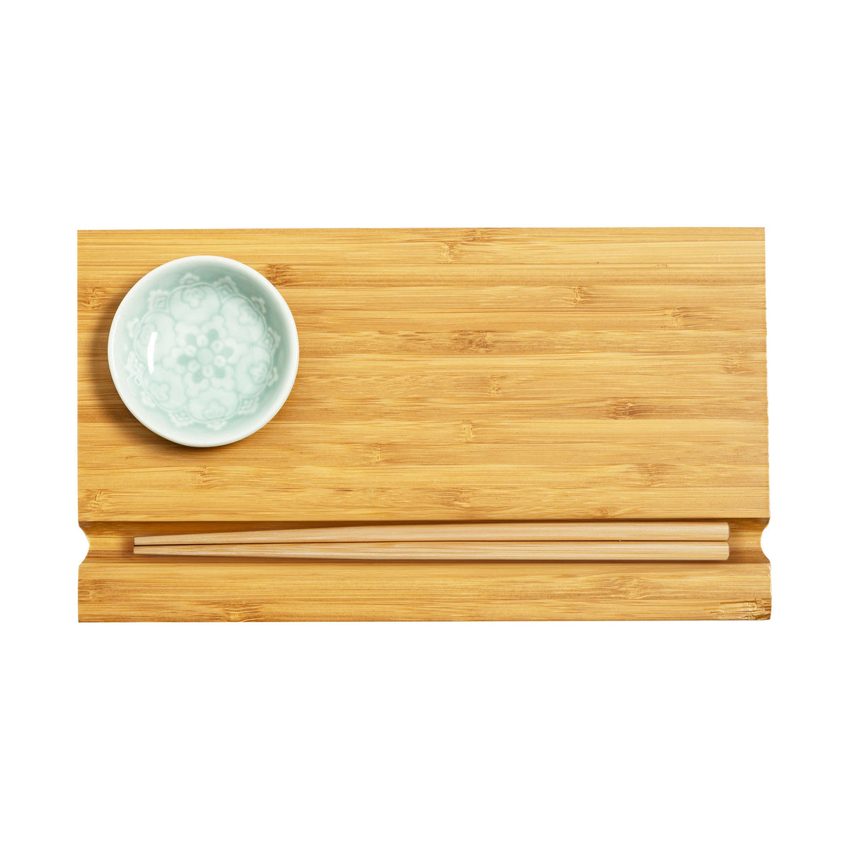 Burnished Bamboo Sushi Board Set in Natural