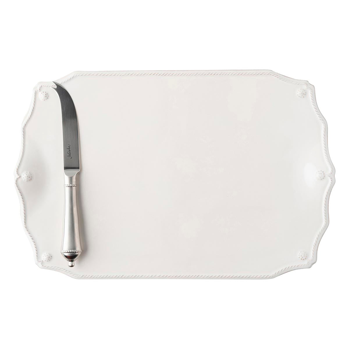 Berry & Thread 15" Serving Board with Knife in Whitewash