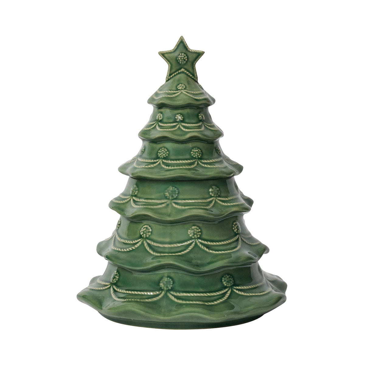 Berry & Thread Christmas Tree Cookie Jar With Lid in Basil