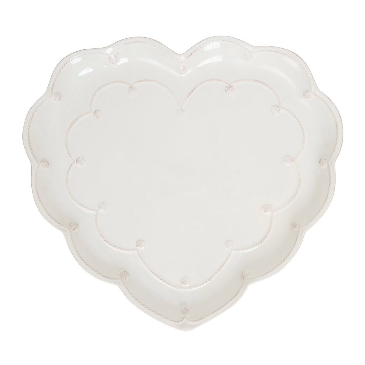 Berry & Thread 15" Heart Platter in Whitewash