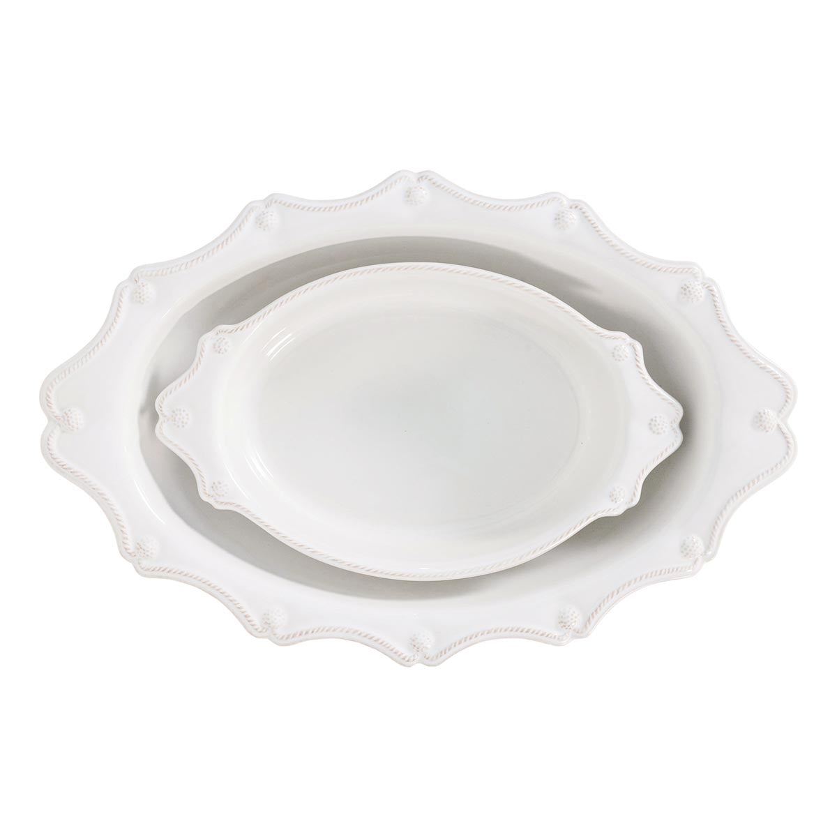 Berry & Thread Oval Baker in Whitewash, Set of 2