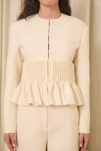 Jane Peplum Blazer in Wool & Cotton