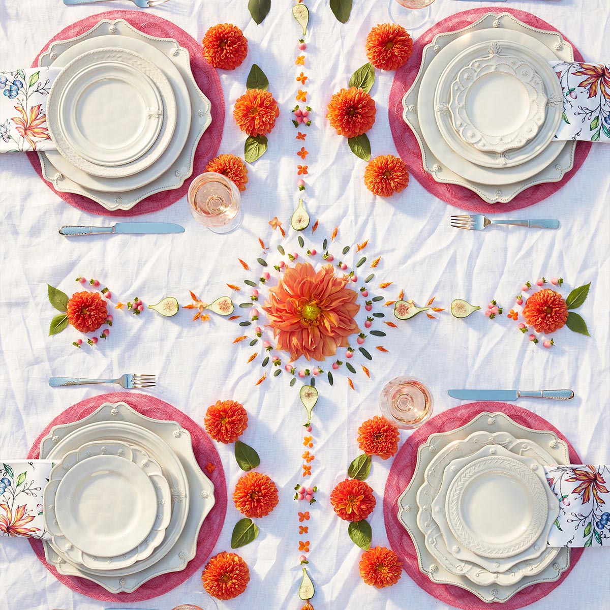 Berry & Thread Scalloped Charger/Platter in Whitewash