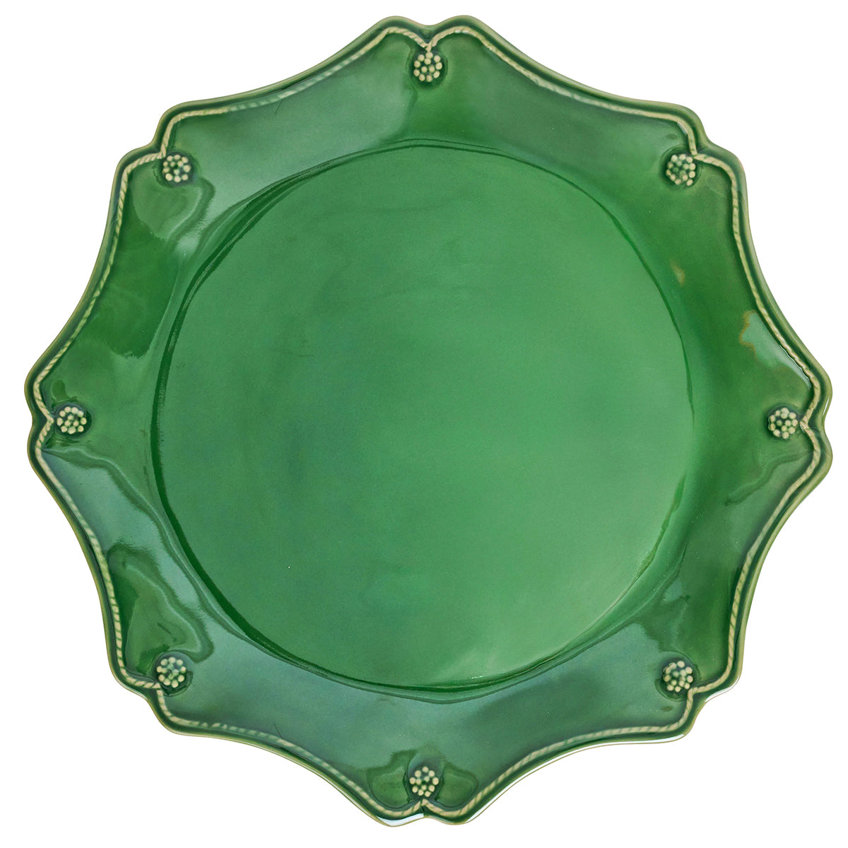Berry & Thread Scalloped Charger/Platter in Basil