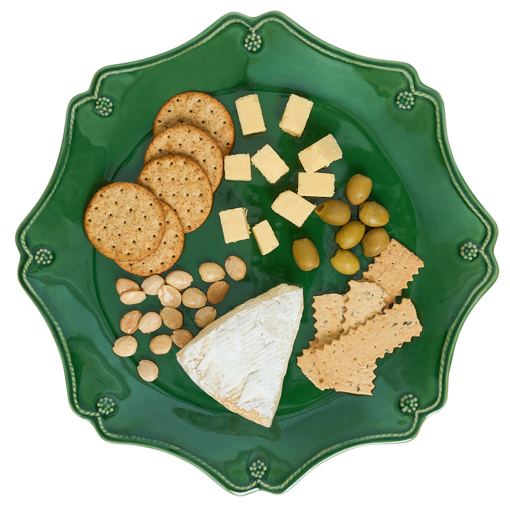 Berry & Thread Scalloped Charger/Platter in Basil