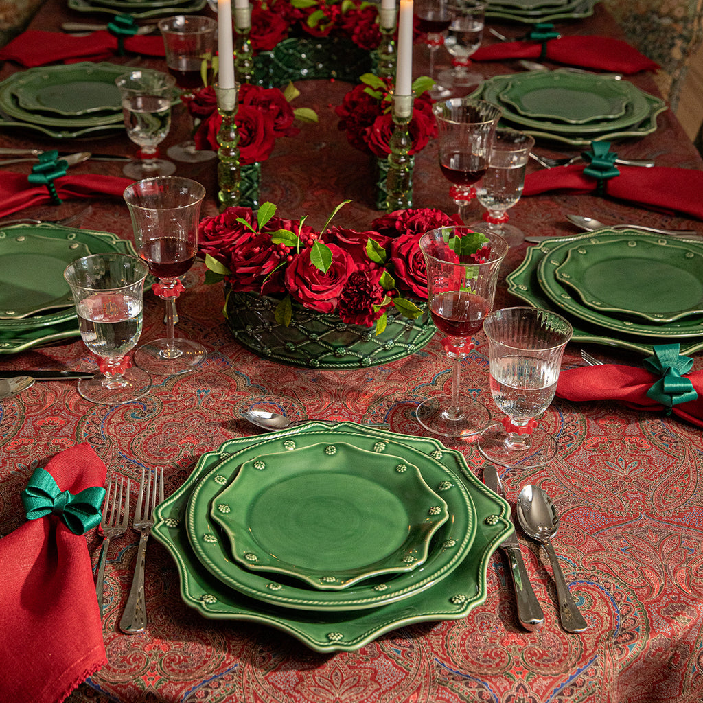 Berry & Thread Scalloped Charger/Platter in Basil