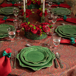 Berry & Thread Scalloped Charger/Platter in Basil