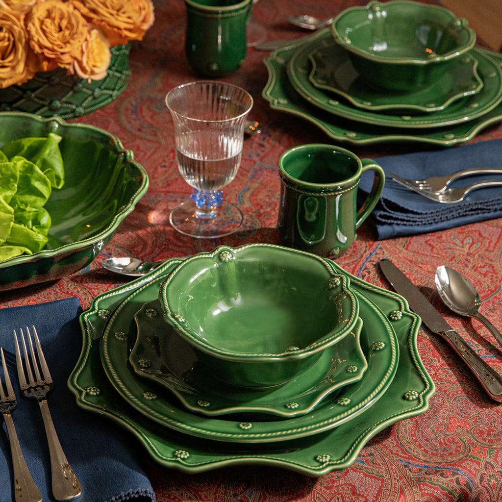 Berry & Thread Scalloped Charger/Platter in Basil