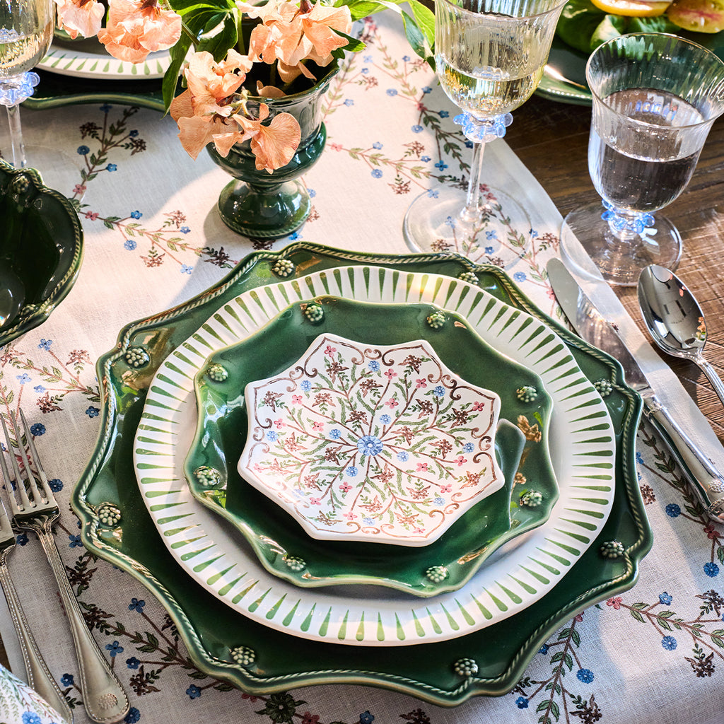 Berry & Thread Scalloped Charger/Platter in Basil