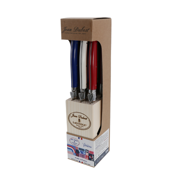 Knives in a Block in Paris Colors, Set of 6
