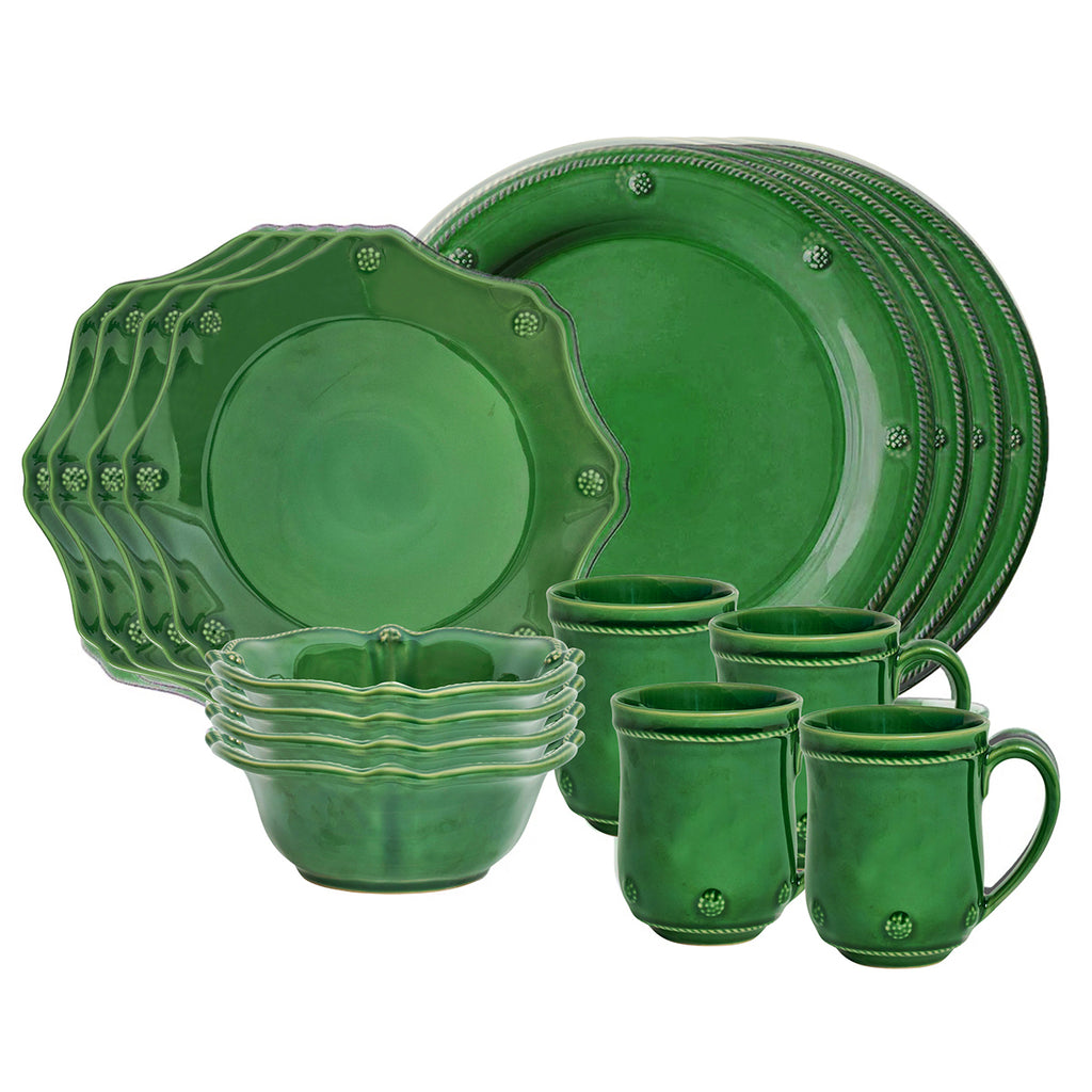 Berry & Thread Place Setting in Basil, Set of 16