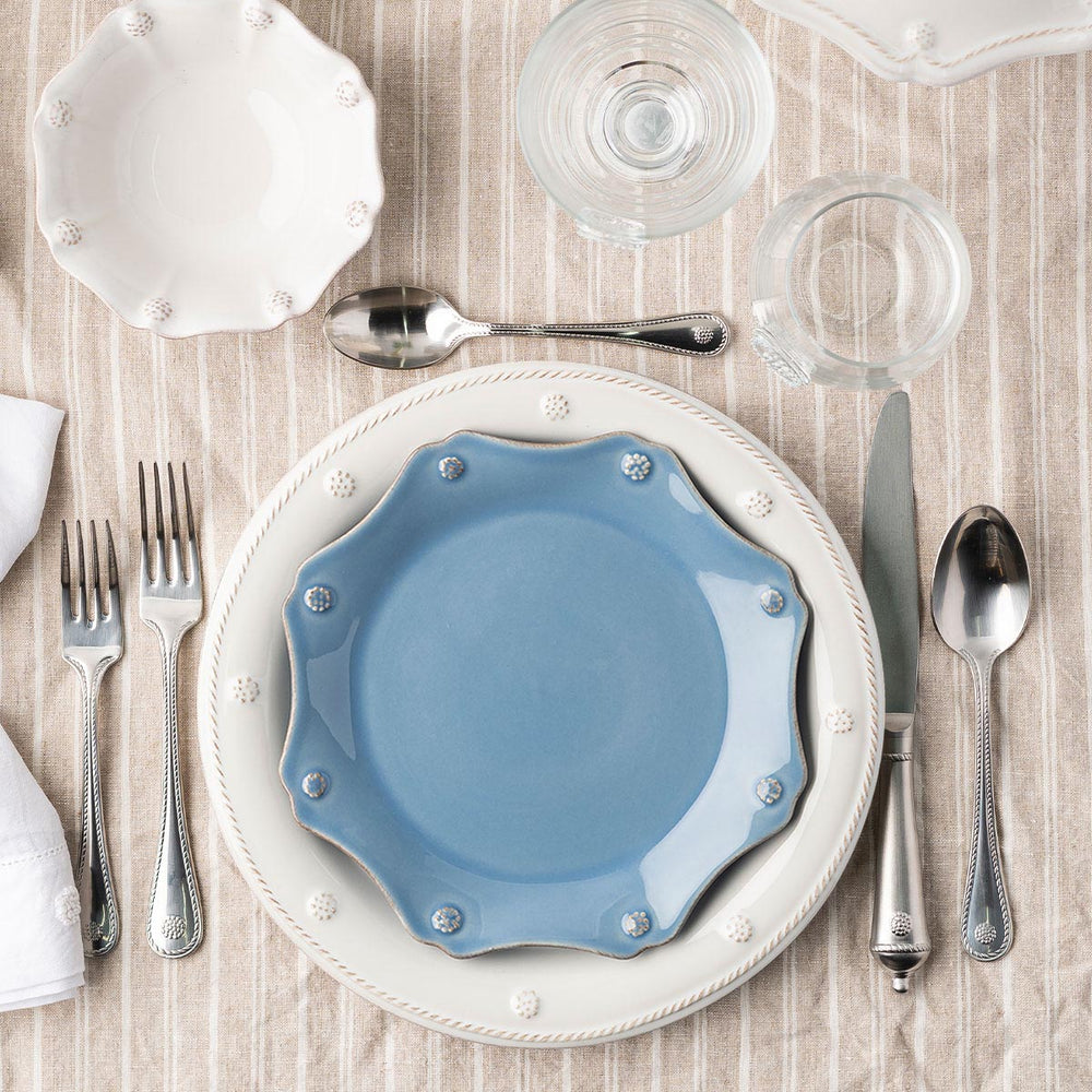 Berry & Thread Scalloped Dessert/Salad Plate in Chambray