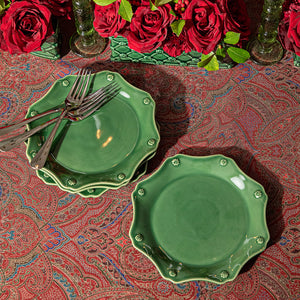 Berry & Thread Scalloped Dessert/Salad Plate in Basil