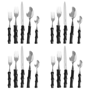 Bamboo 20-Piece Place Setting in Black