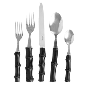 Bamboo 20-Piece Place Setting in Black