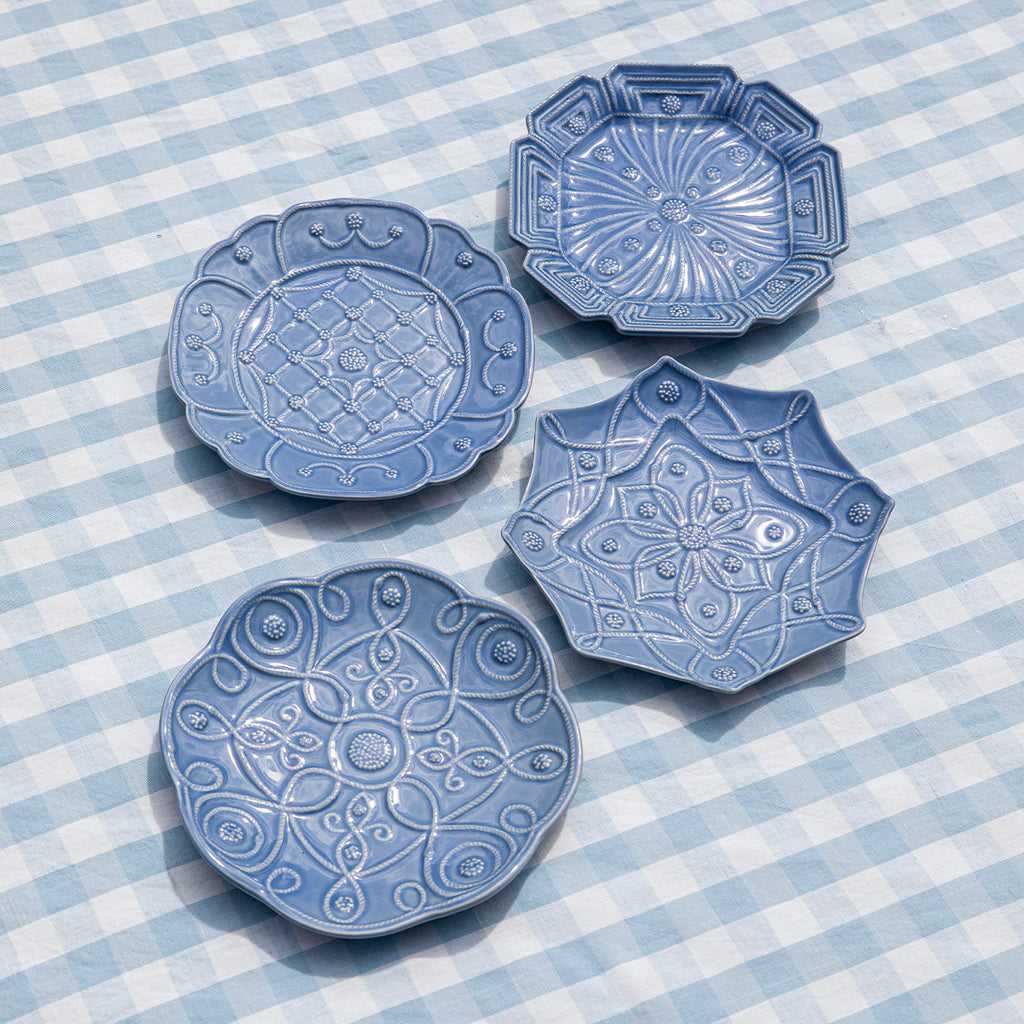 Jardins du Monde Dessert/Salad Plate Assorted in Chambray, Set of 4