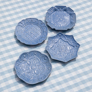 Jardins du Monde Dessert/Salad Plate Assorted in Chambray, Set of 4