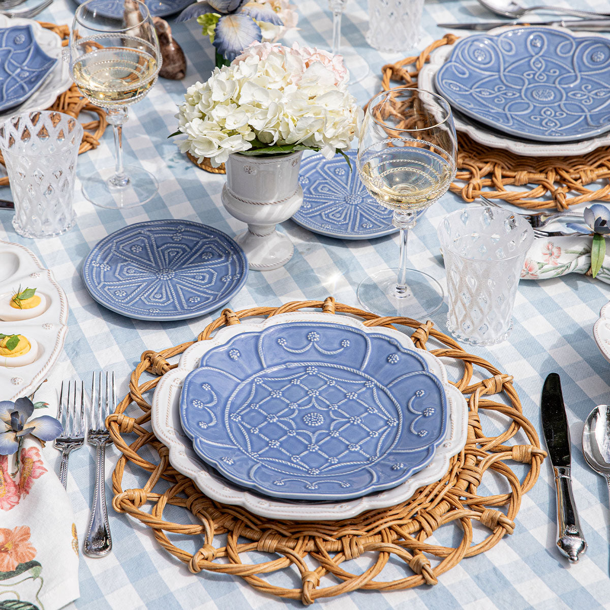 Jardins du Monde Dessert/Salad Plate Assorted in Chambray, Set of 4