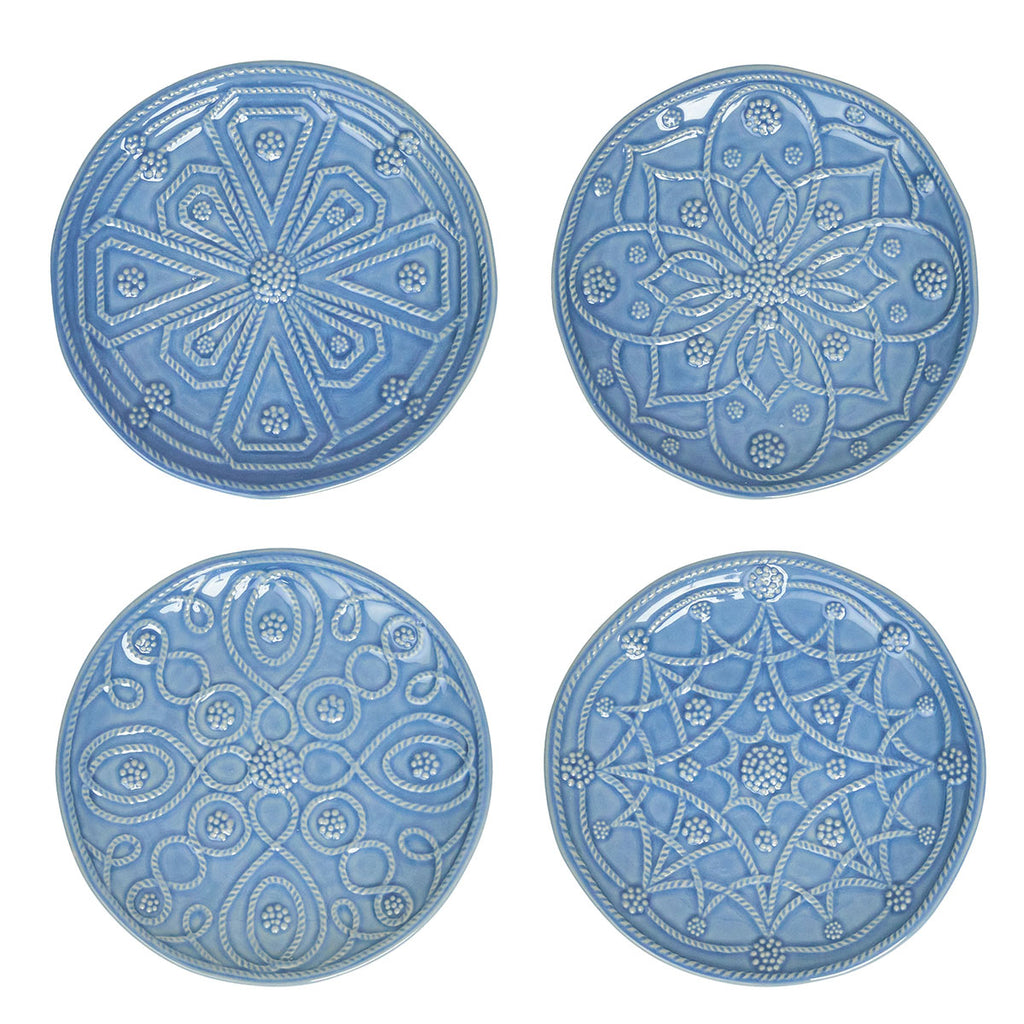 Jardins du Monde Side/Cocktail Plate Assorted in Chambray, Set of 4