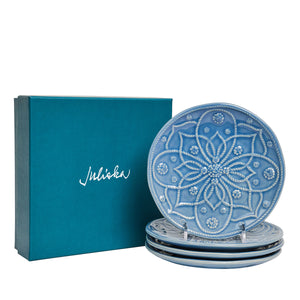 Jardins du Monde Side/Cocktail Plate Assorted in Chambray, Set of 4
