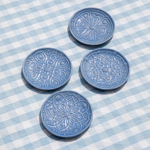 Jardins du Monde Side/Cocktail Plate Assorted in Chambray, Set of 4