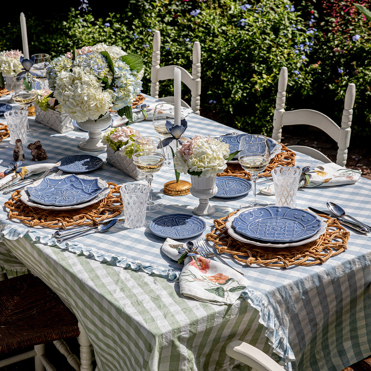 Jardins du Monde Side/Cocktail Plate Assorted in Chambray, Set of 4