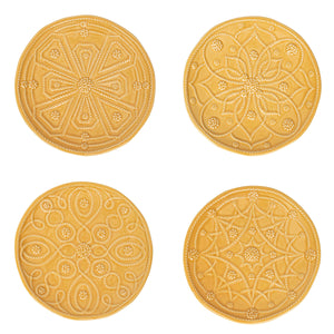 Jardins Du Monde Side/Cocktail Plate Assorted, Set of 4 in Daffodil