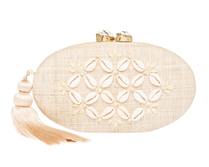 Joanna Clutch in Natural & Ivory