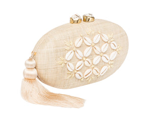 Joanna Clutch in Natural & Ivory