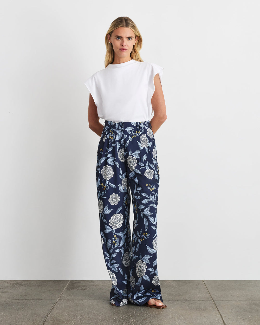 Jodi Pant in Maritime Blue Multi Floral