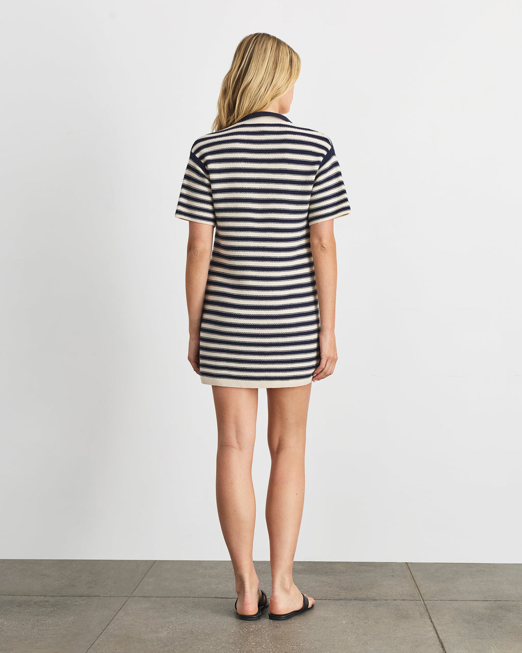 Joni Dress in Maritime Blue Cream Stripe