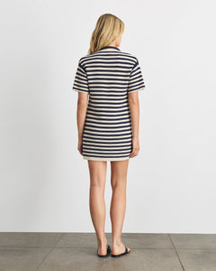 Joni Dress in Maritime Blue Cream Stripe