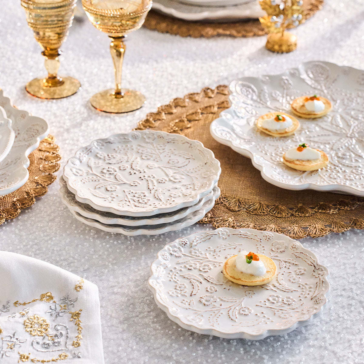 Berry & Thread Thistle Cocktail Plate in Whitewash