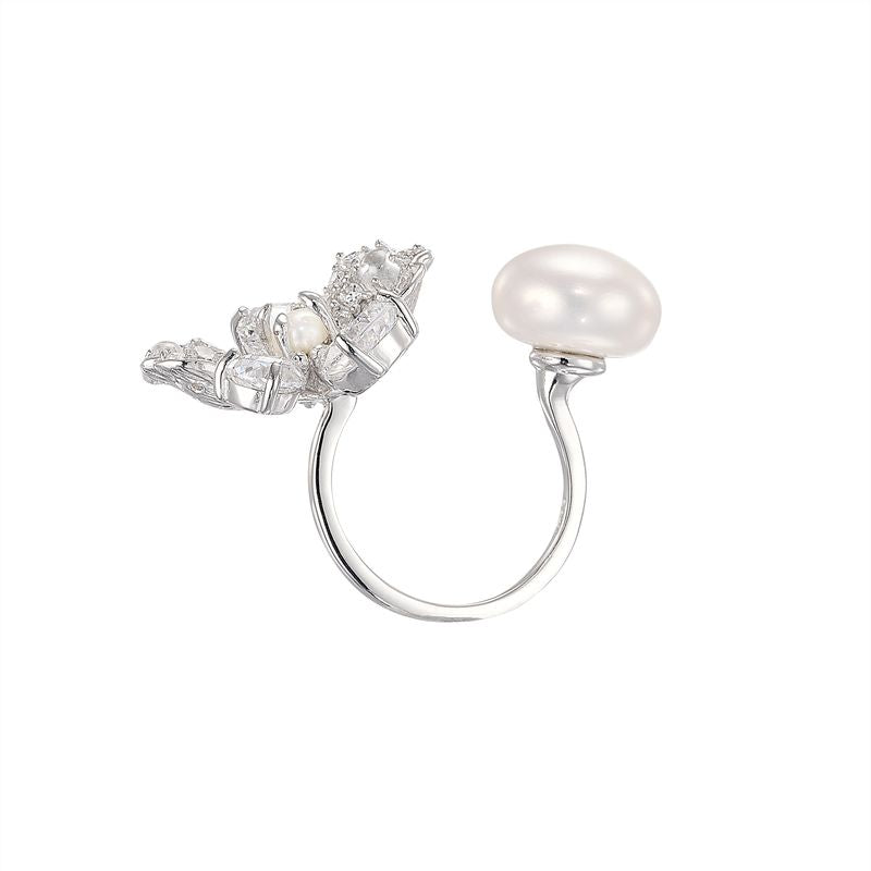 Pearl Snow Rose Ring