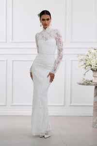 The Jules Dress in White Chantilly Lace
