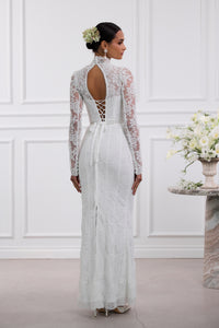 The Jules Dress in White Chantilly Lace