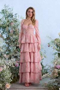 The Juliette Dress in Light Pink Tapestry Rose