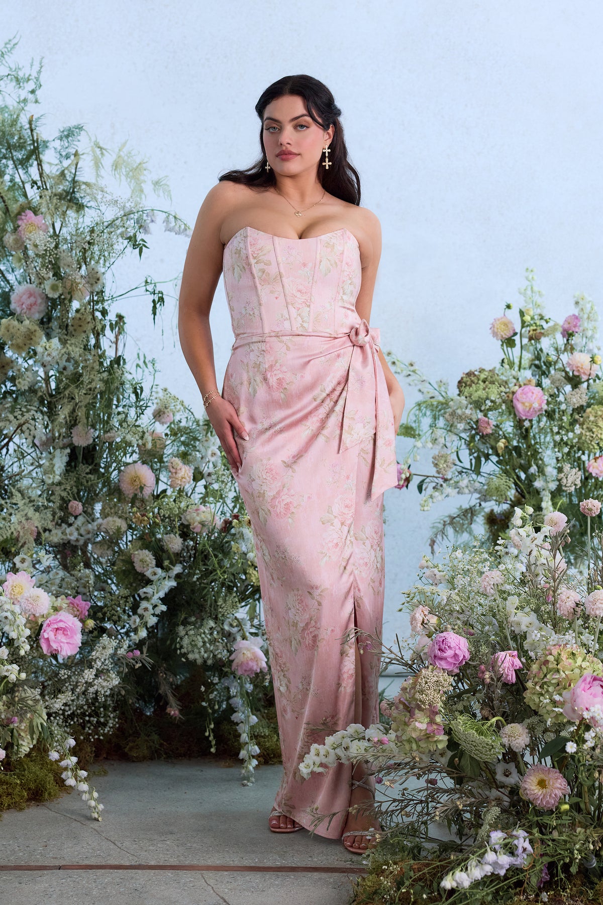 The June Dress in Light Pink Tapestry Rose
