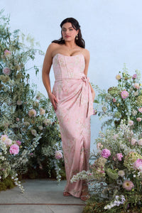 The June Dress in Light Pink Tapestry Rose