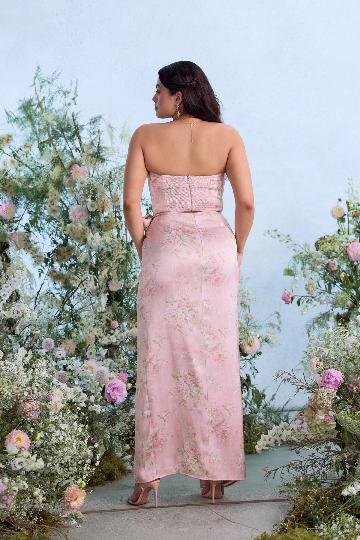 The June Dress in Light Pink Tapestry Rose