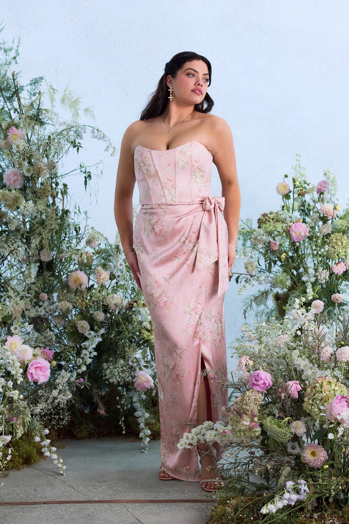 The June Dress in Light Pink Tapestry Rose