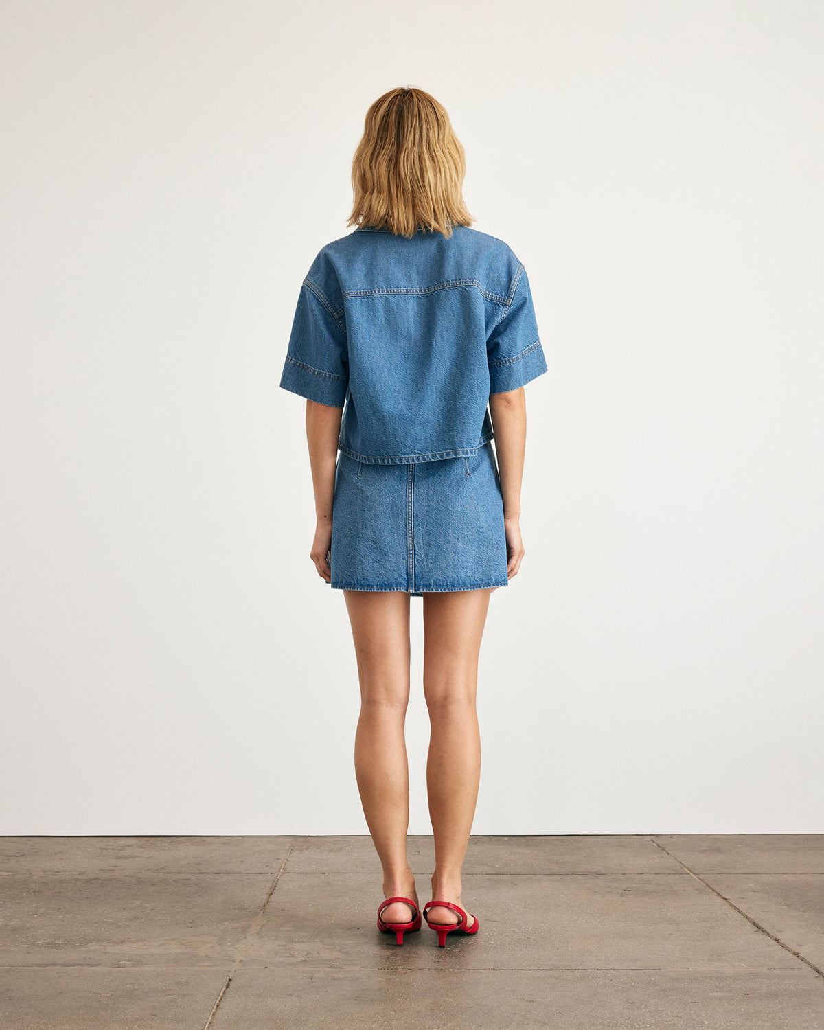 Cory Skirt in Medium Indigo Blue