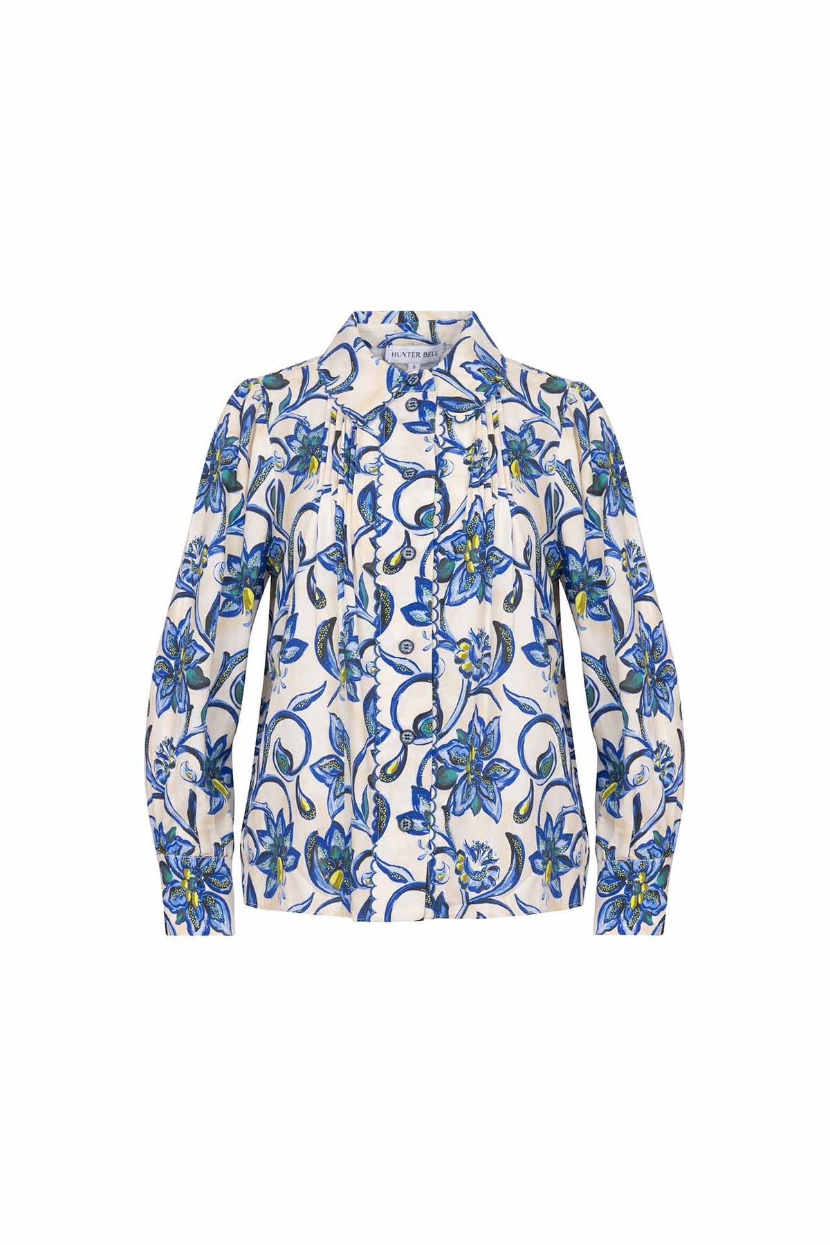 The James Shirt is a classic button-down with novelty buttons and scalloped embroidery.